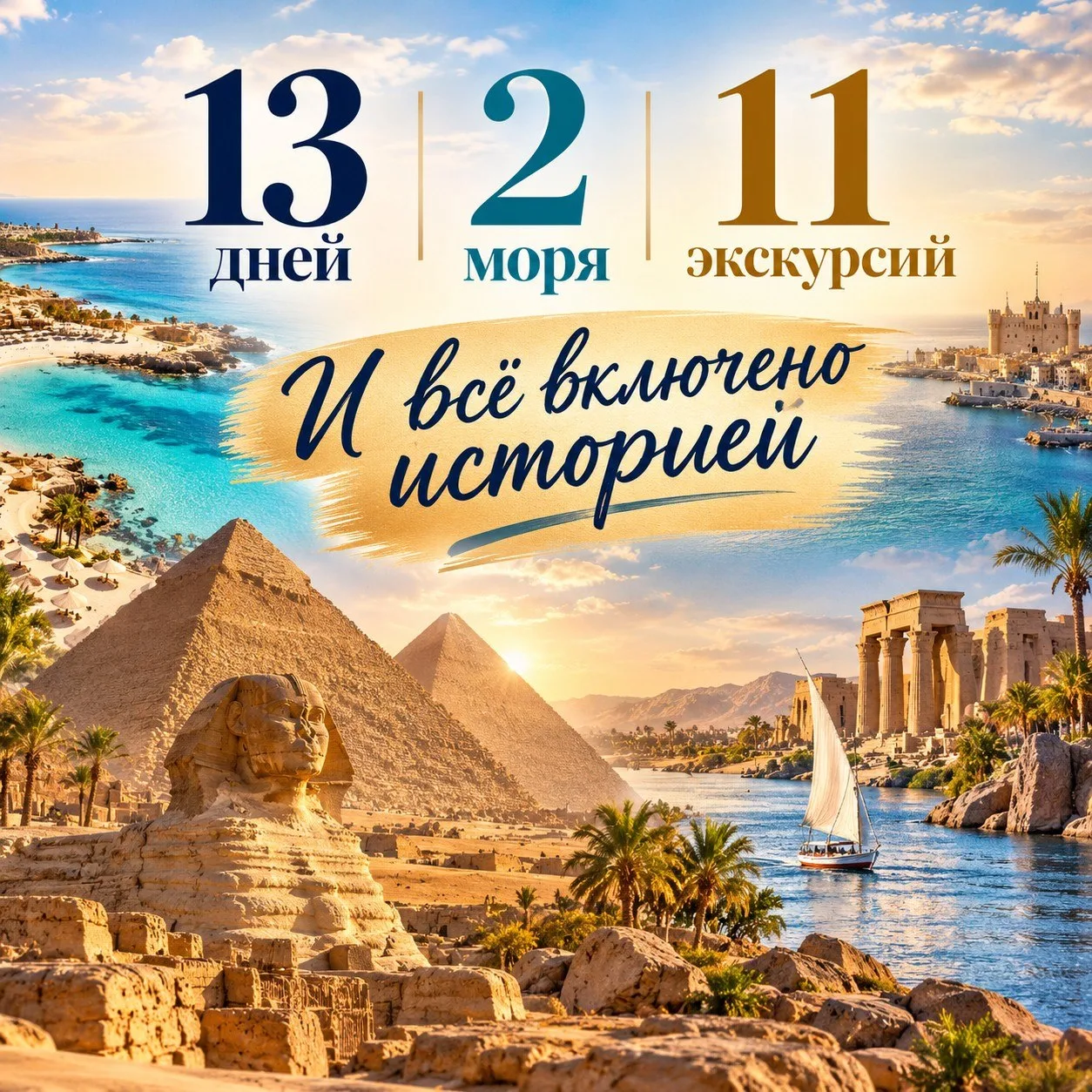 13 дней, 2 моря, 11 экскурсий