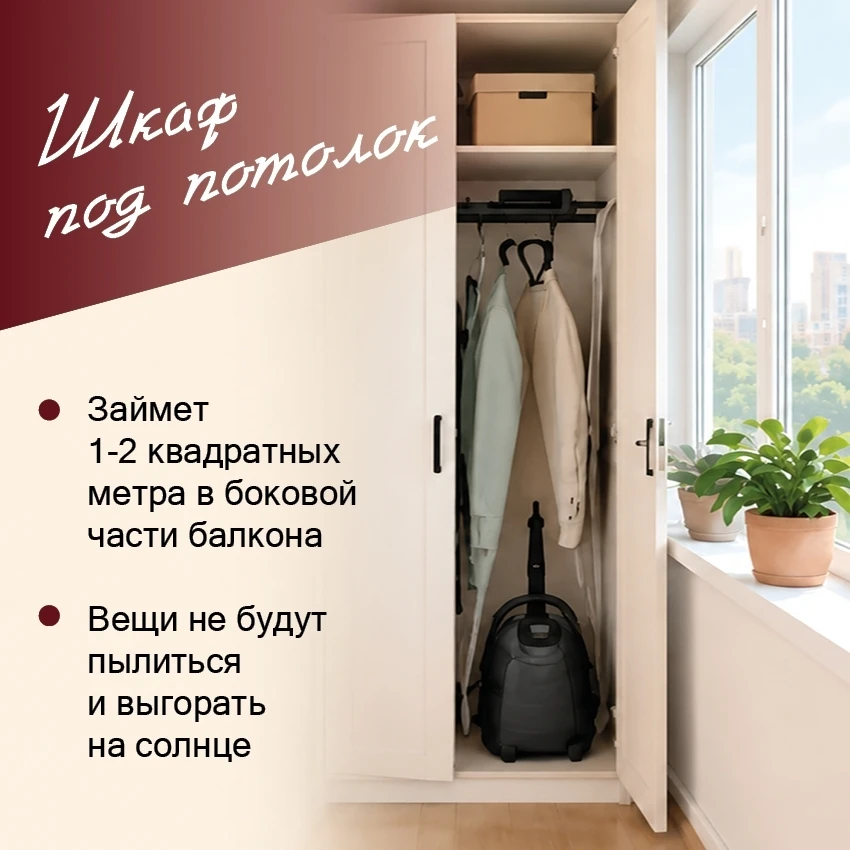🚪  Балкон многие считают отличным местом для хранения вещей.