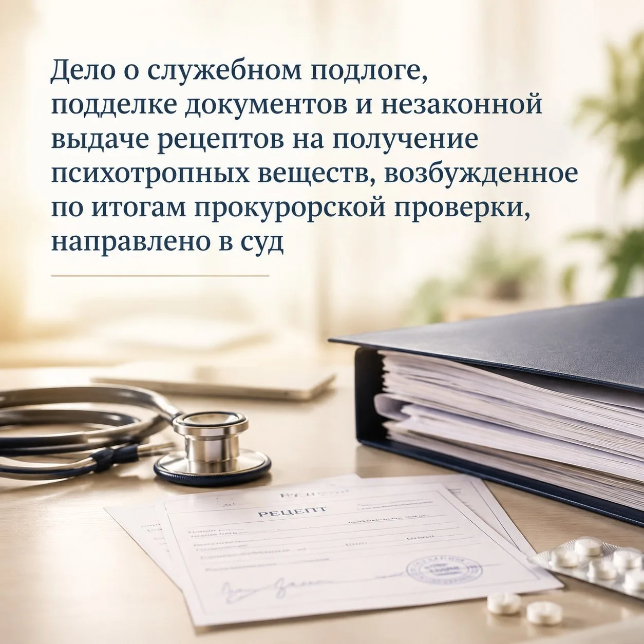 ⚖Дело о служебном подлоге, подделке документов и незаконной выдаче рецептов на получени...