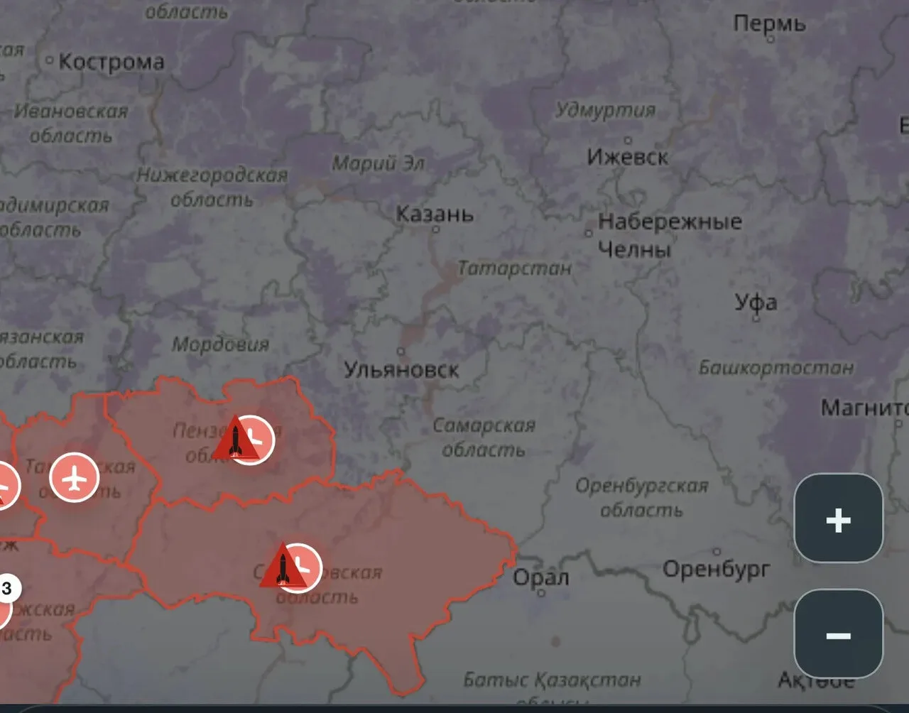 ⚡Фиксации крылатых ракет в сторону тыловых регионов.