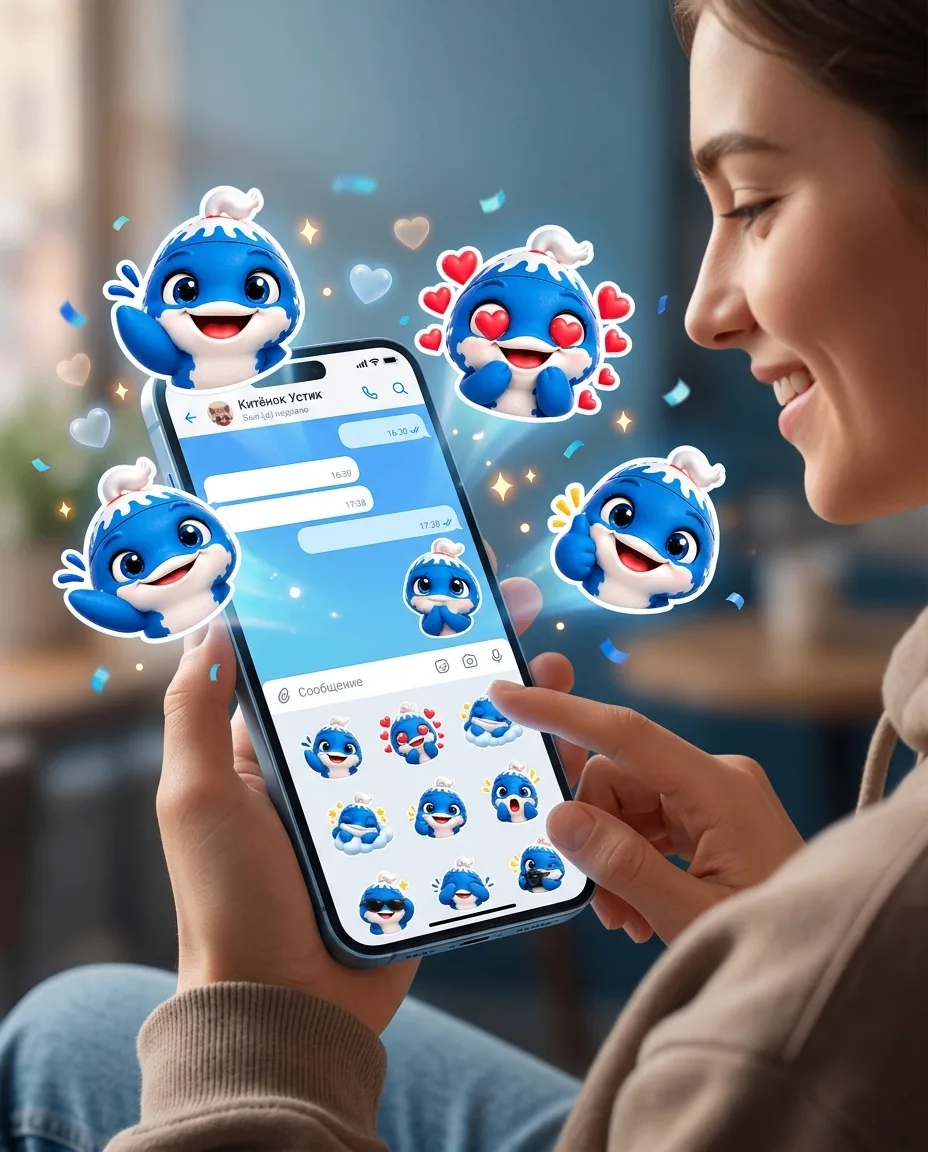 🐋 Устик теперь в стикерах!