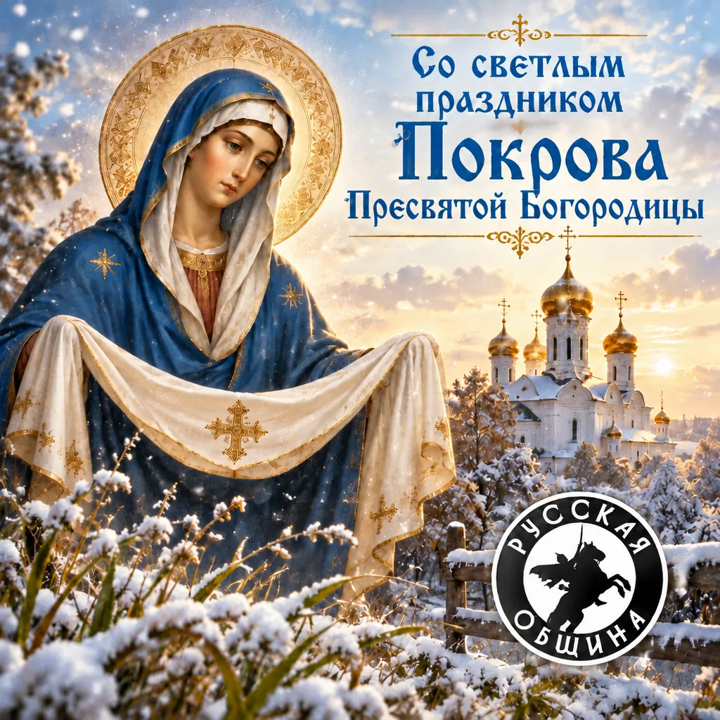 Русская Община от всей души поздравляет вас со светлым праздником Покрова Пресвятой Бог...