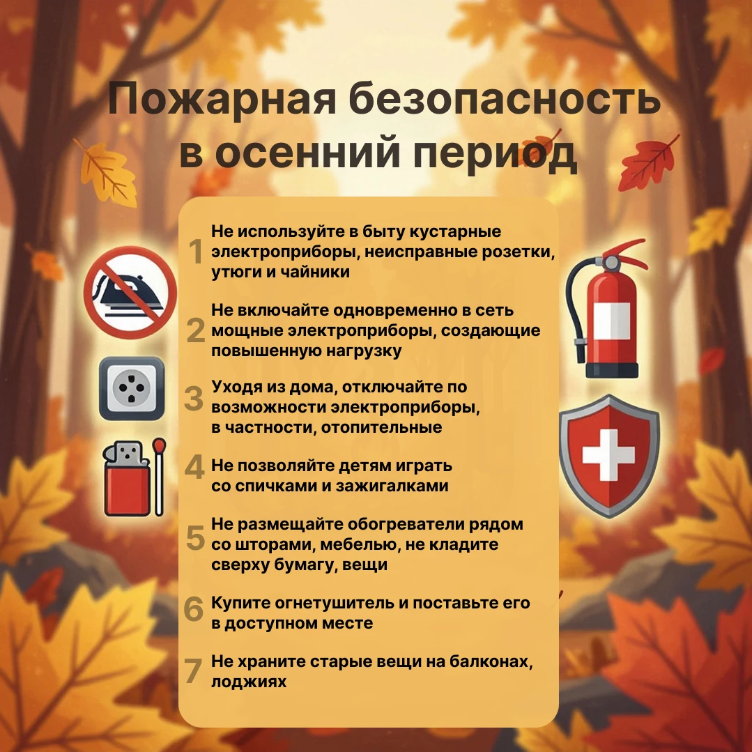 🍂Памятка по пожарной безопасности в осенний период