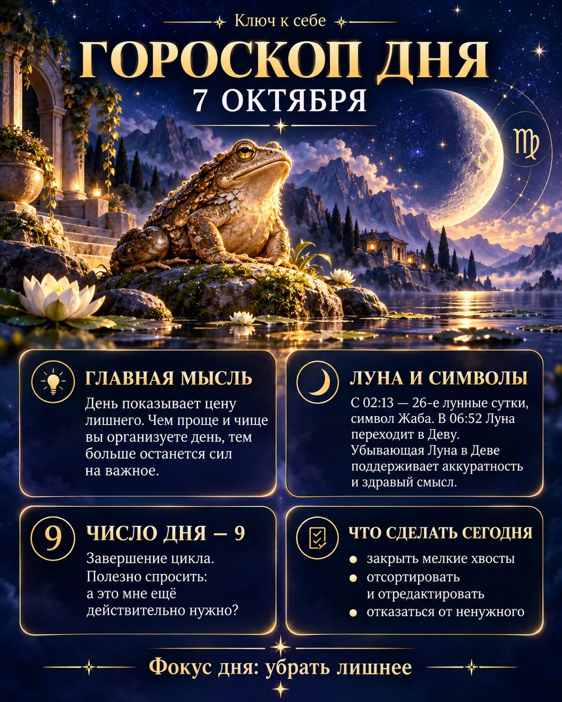 🔮 ГОРОСКОП «КЛЮЧ К СЕБЕ» — 7 ОКТЯБРЯ