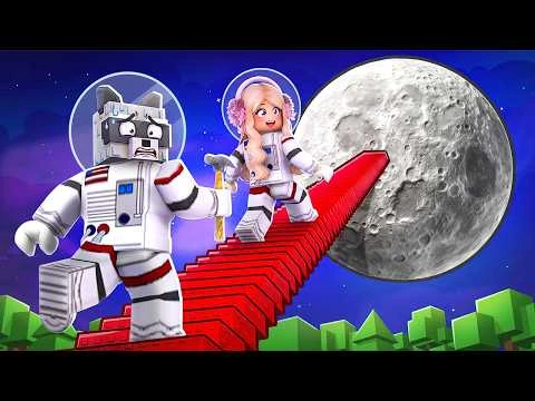 😱МЫ С МАШЕЙ СТРОИМ ДО ЛУНЫ В РОБЛОКС!