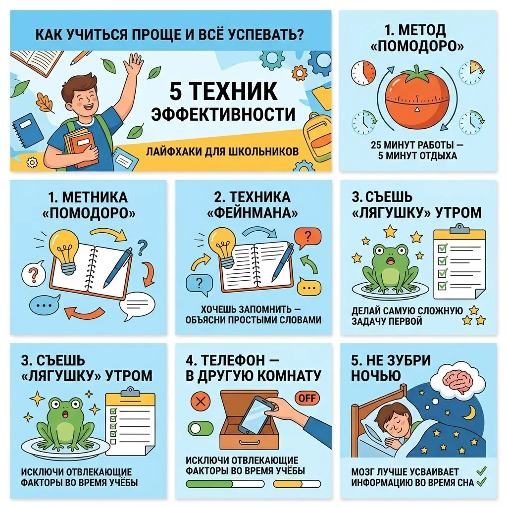 Как учиться проще и тратить меньше времени на домашку? 📚✨