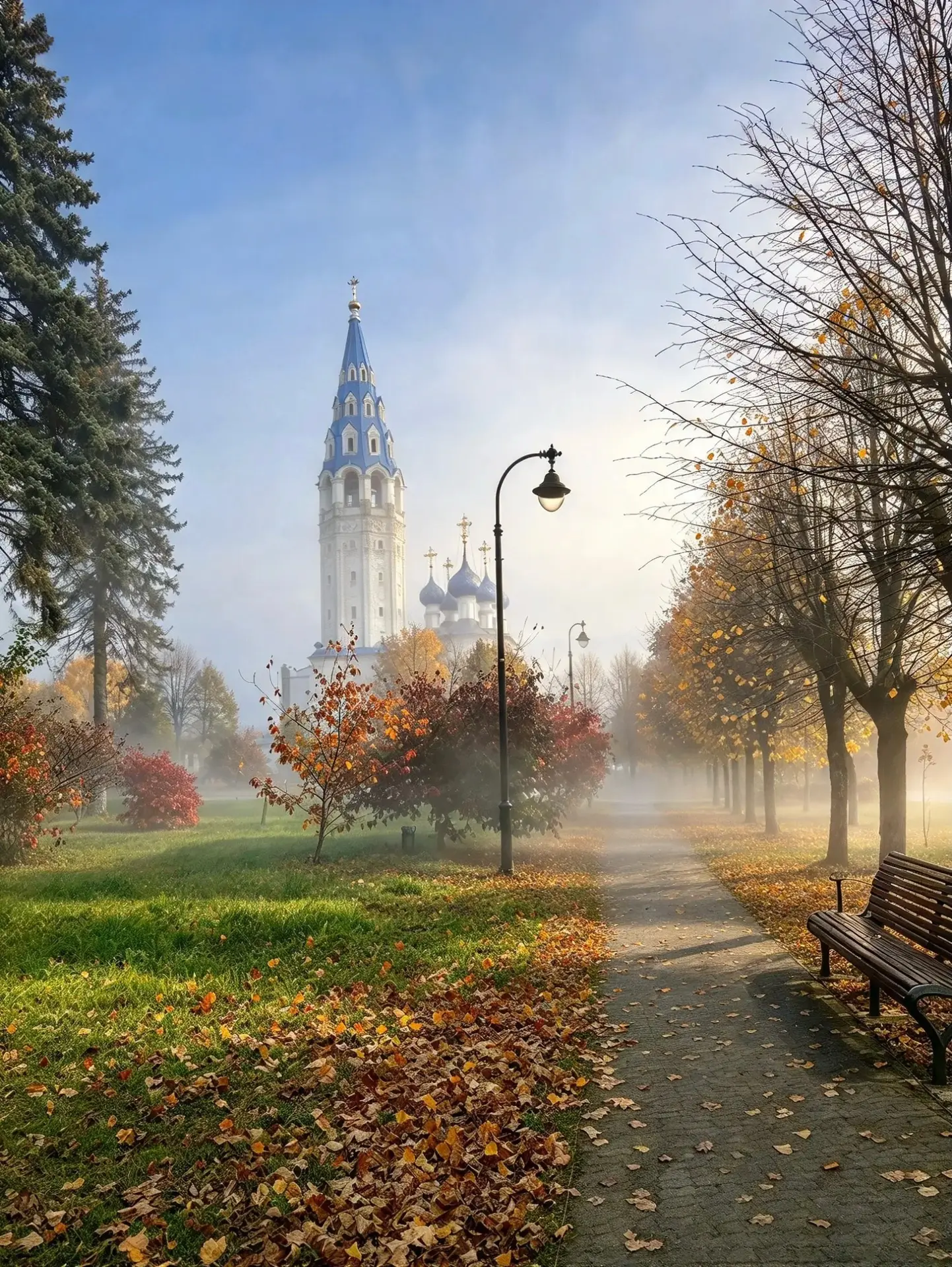 Туманное утро, золотая осень и очарование Палеха✨