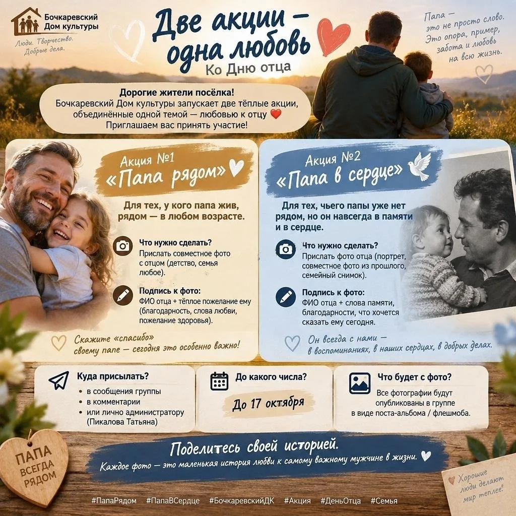 📸 Две акции ко Дню отца: «Папа рядом» и «Папа в сердце»