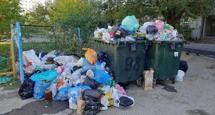Жители дома 98 на улице Мира жалуются на работу регоператора из-за мусорного коллапса. ...