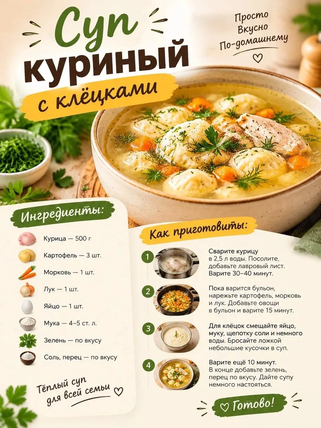 Суп с клецками