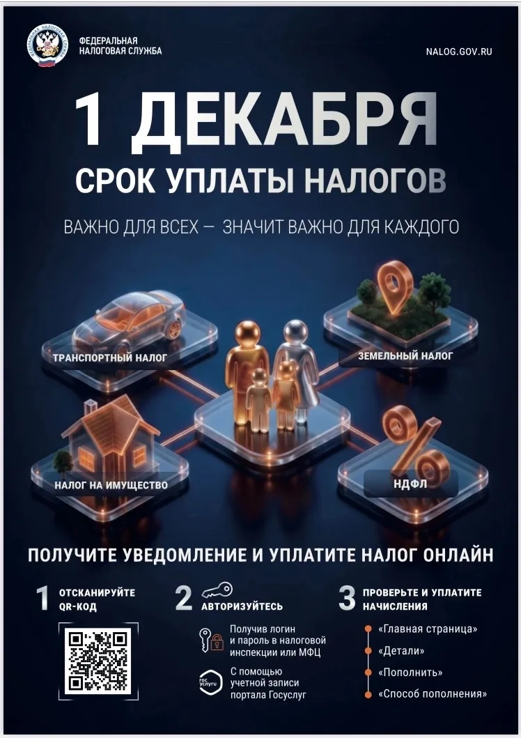 1 декабря-срок уплаты налогов✅