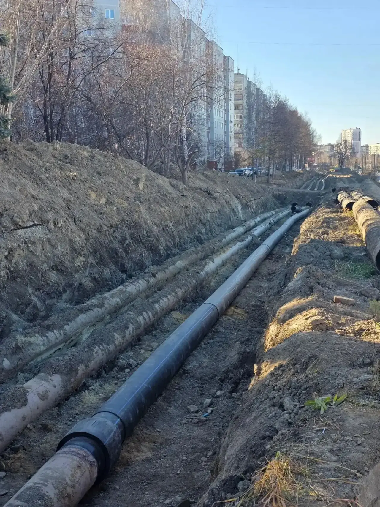 На проспекте Карла Маркса заменили и подключили одну из веток коллектора - от здания го...