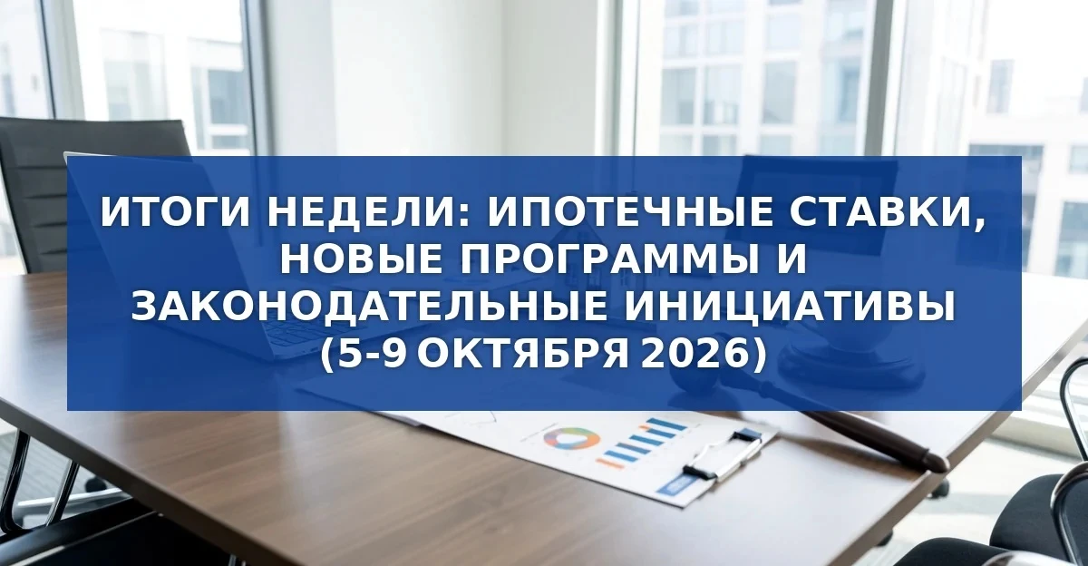 Итоги недели: ипотечные ставки, новые программы и законодательные инициативы (5‑9 октяб...