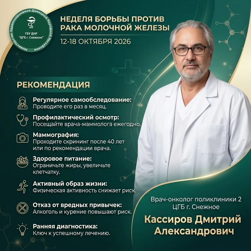 Дмитрий Кассиров, врач-онколог поликлиники №2, понятными  словами о раке молочной железы.