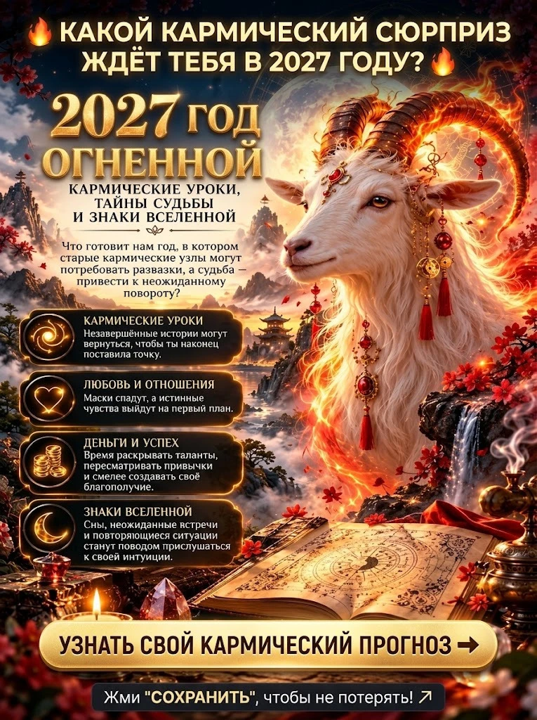 🐐✨ 2027 ГОД — ГОД ОГНЕННОЙ КОЗЫ. КАРМИЧЕСКИЕ УРОКИ, ТАЙНЫ СУДЬБЫ И ЗНАКИ ВСЕЛЕННОЙ