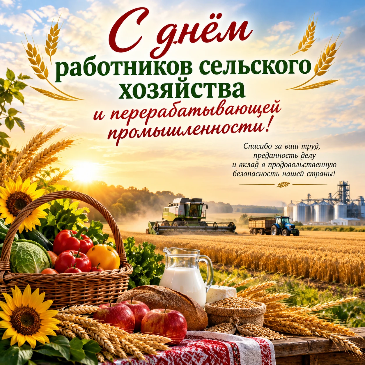 🌾 День работников сельского хозяйства и перерабатывающей промышленности 🍞