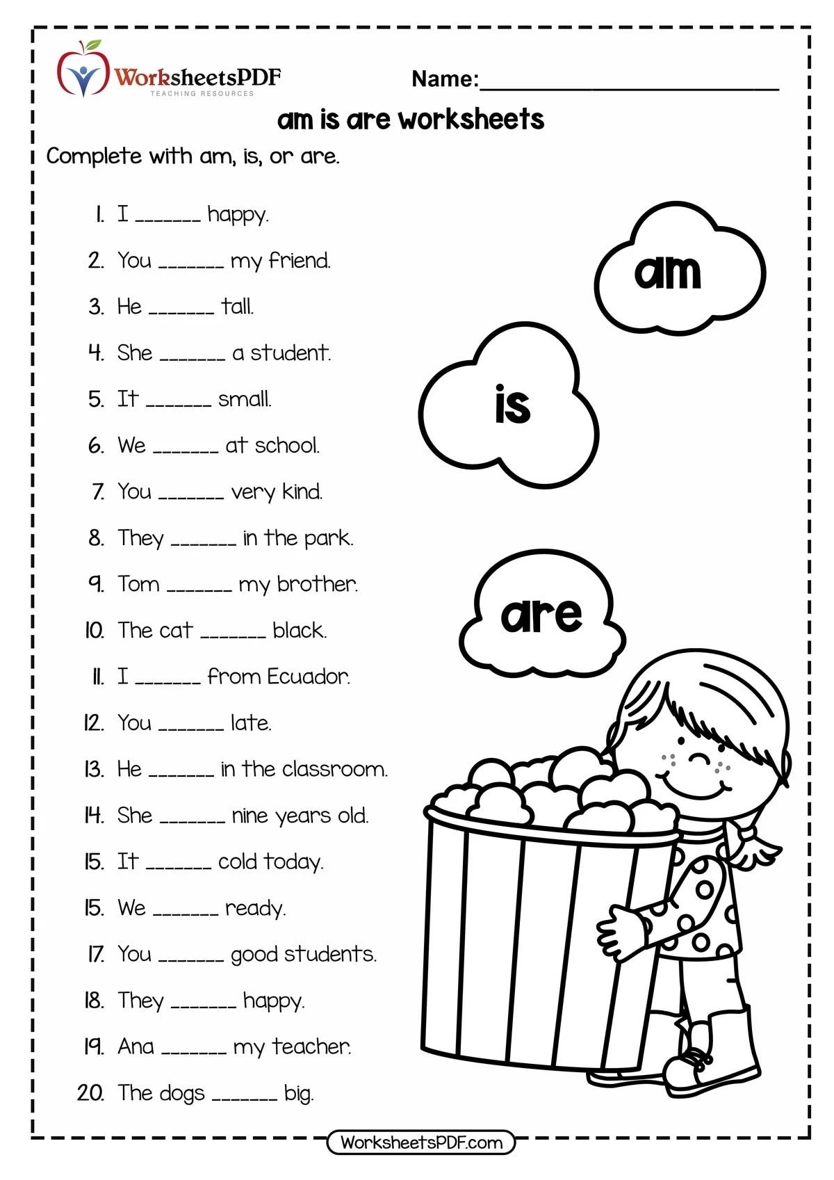 📚 Verb To Be: Am, Is, Are! 🇬🇧