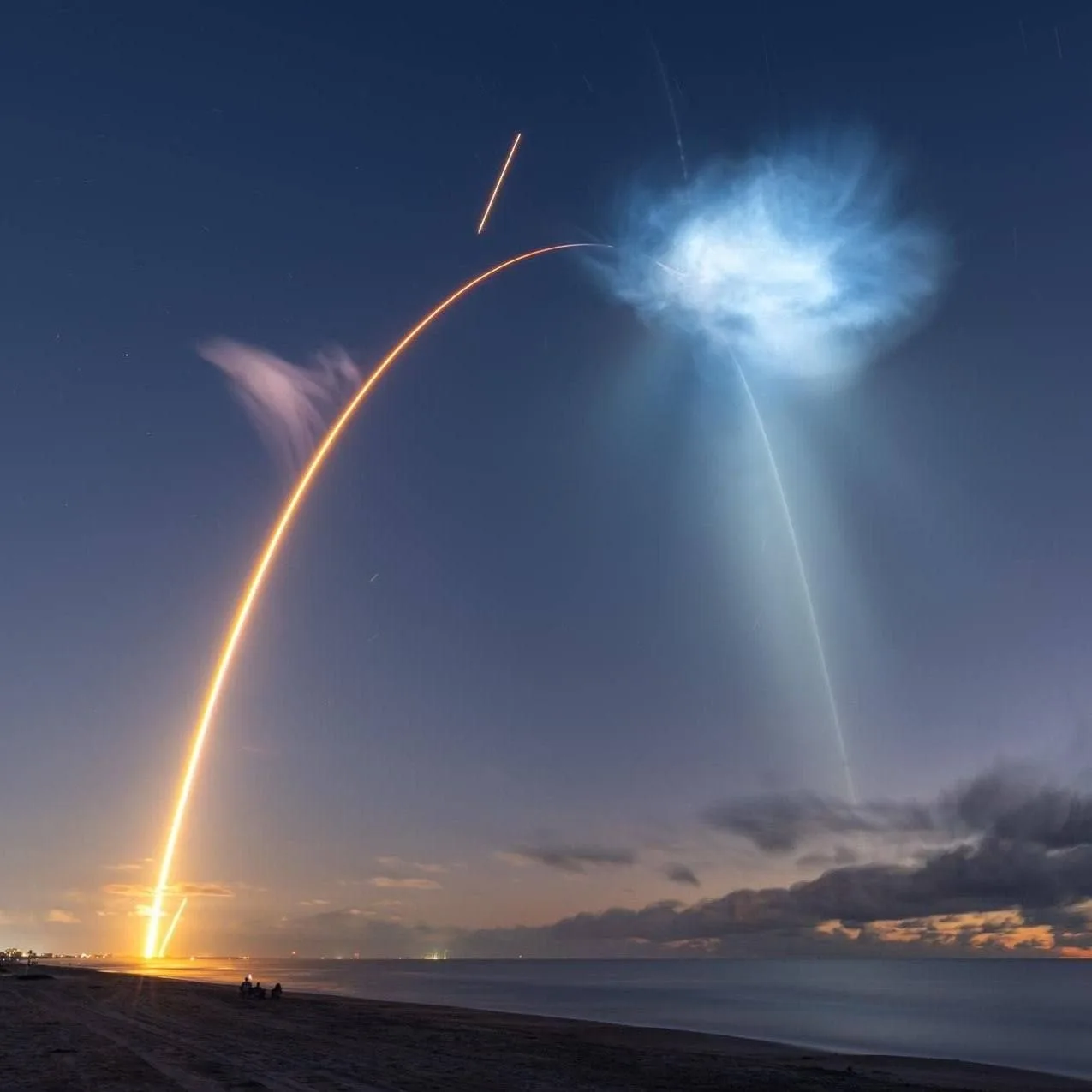 🌃Гигантская космическая медуза озарила небо после запуска ракеты SpaceX. NASA поделило...