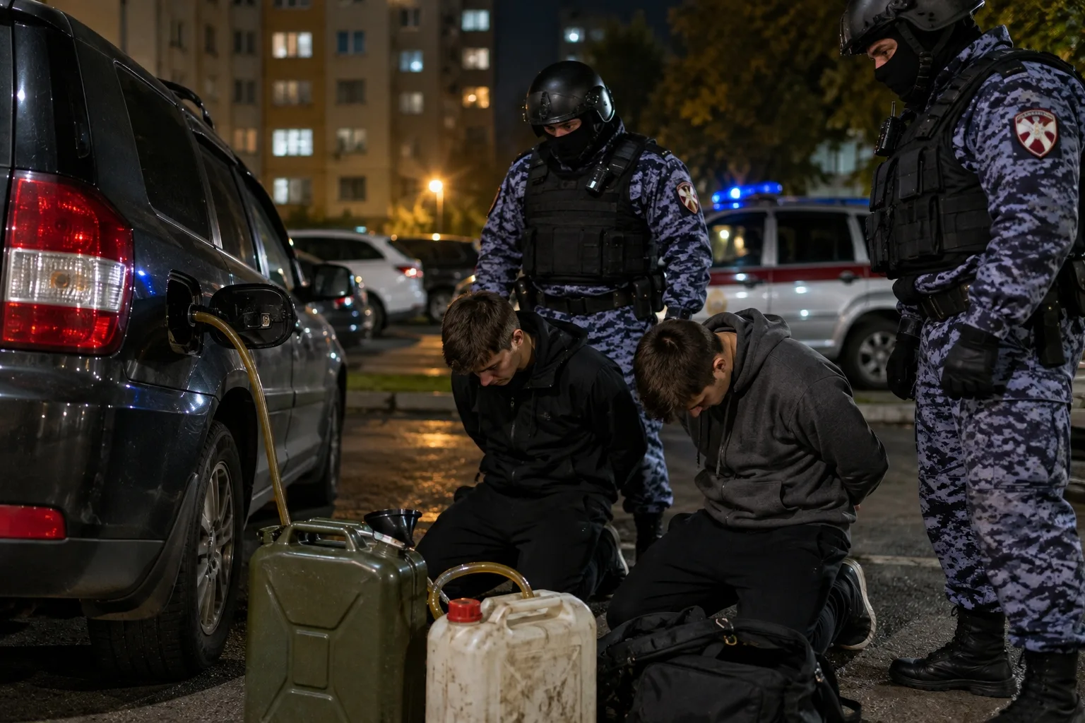 🤯 В Брянске задержали двух молодых людей за ночной слив бензина!