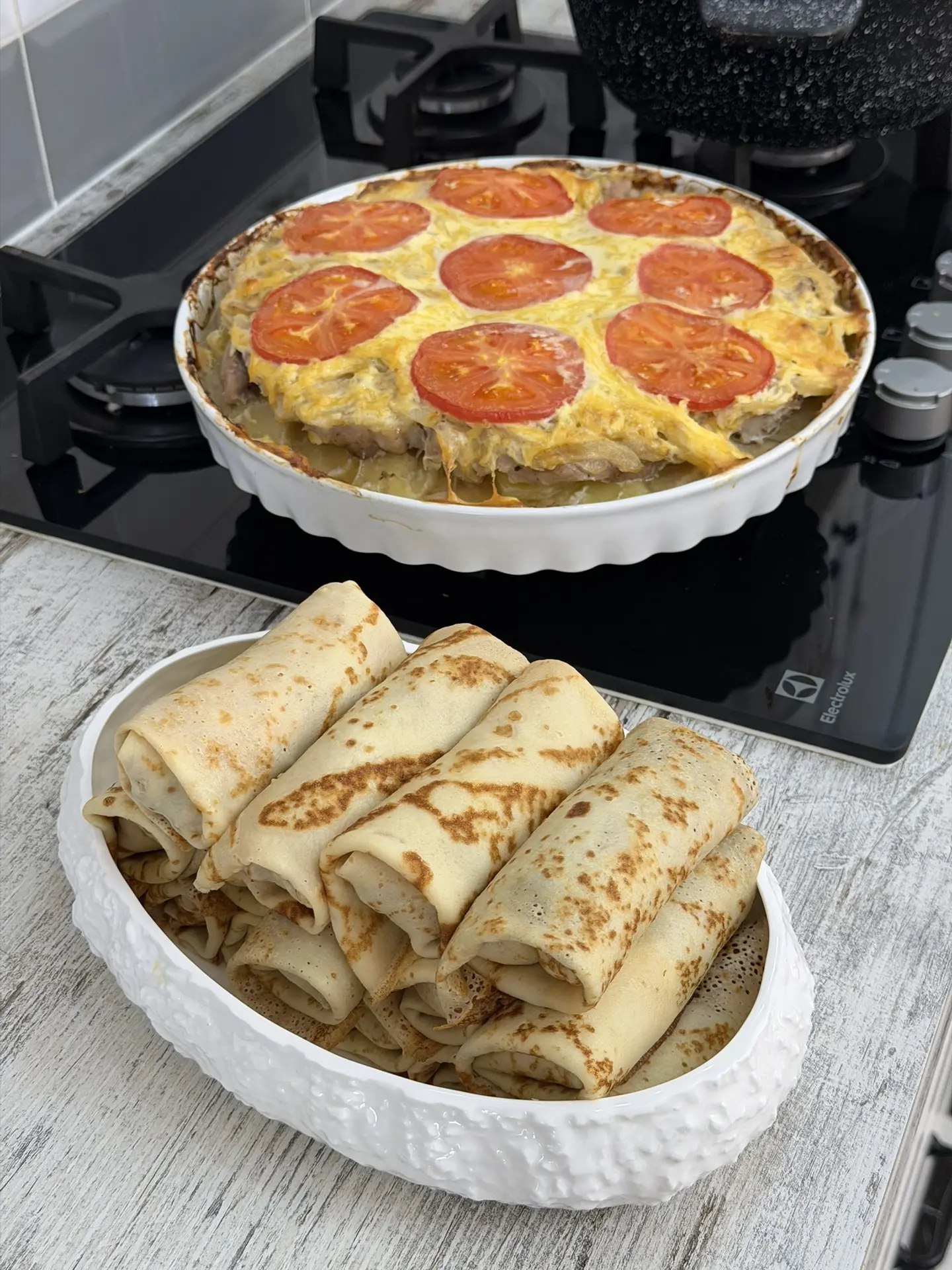 Блинчки с курицей и грибами