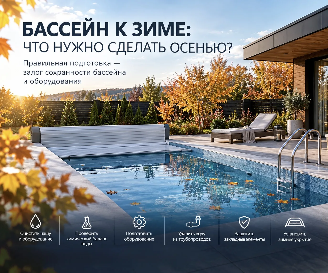 🍂 БАССЕЙН К ЗИМЕ: ЧТО НУЖНО СДЕЛАТЬ ОСЕНЬЮ?