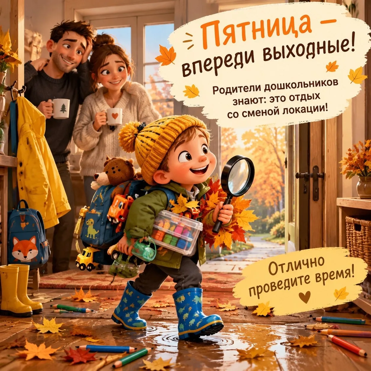 С пятницей, дорогие родители и ребята! 🌟 Пусть выходные пройдут в тепле, заботе и весё...