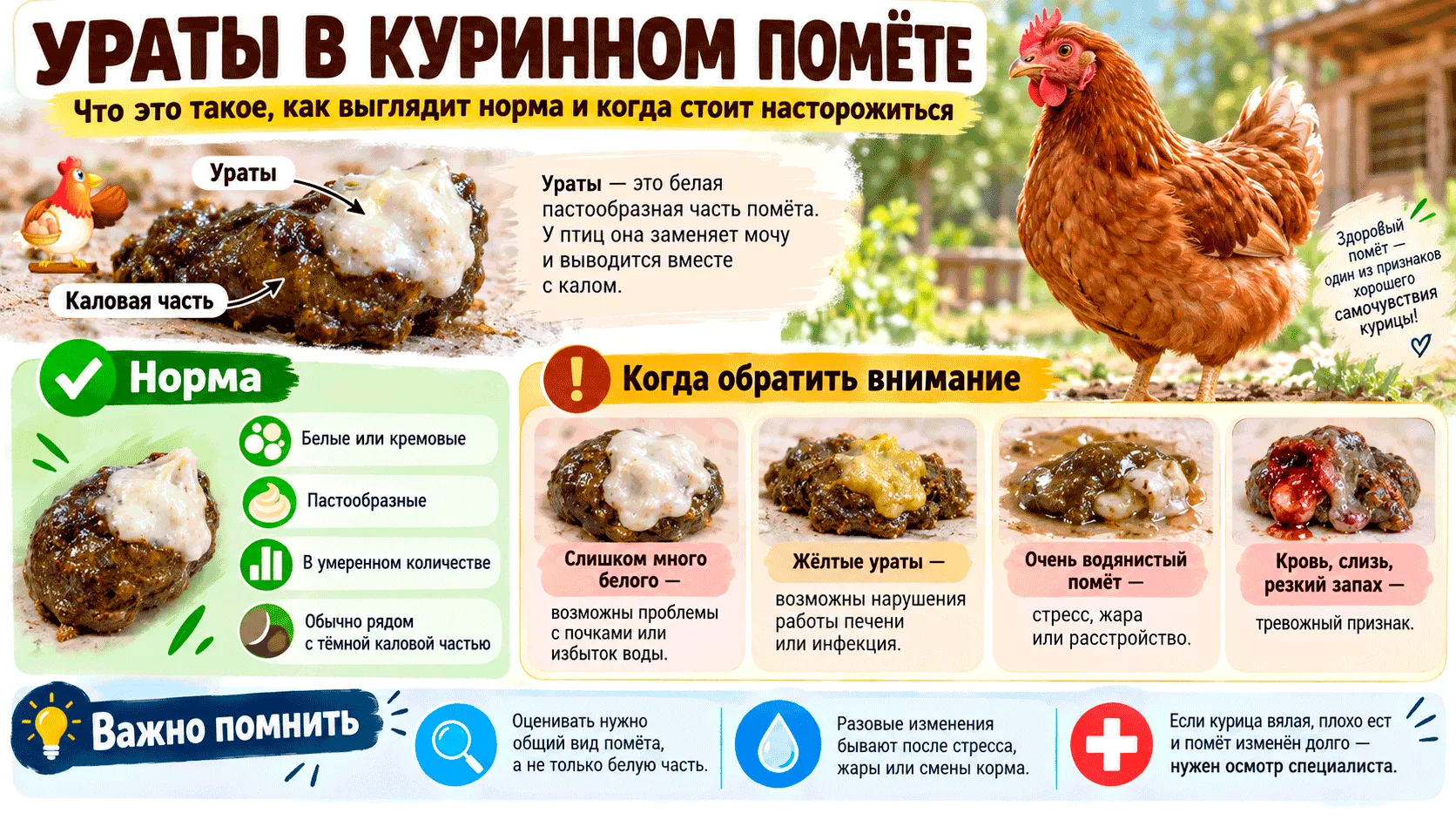 Добрый день, птицеводы и дачники! 🐓🌿Заглянули в курятник, увидели коричневую кучку с ...