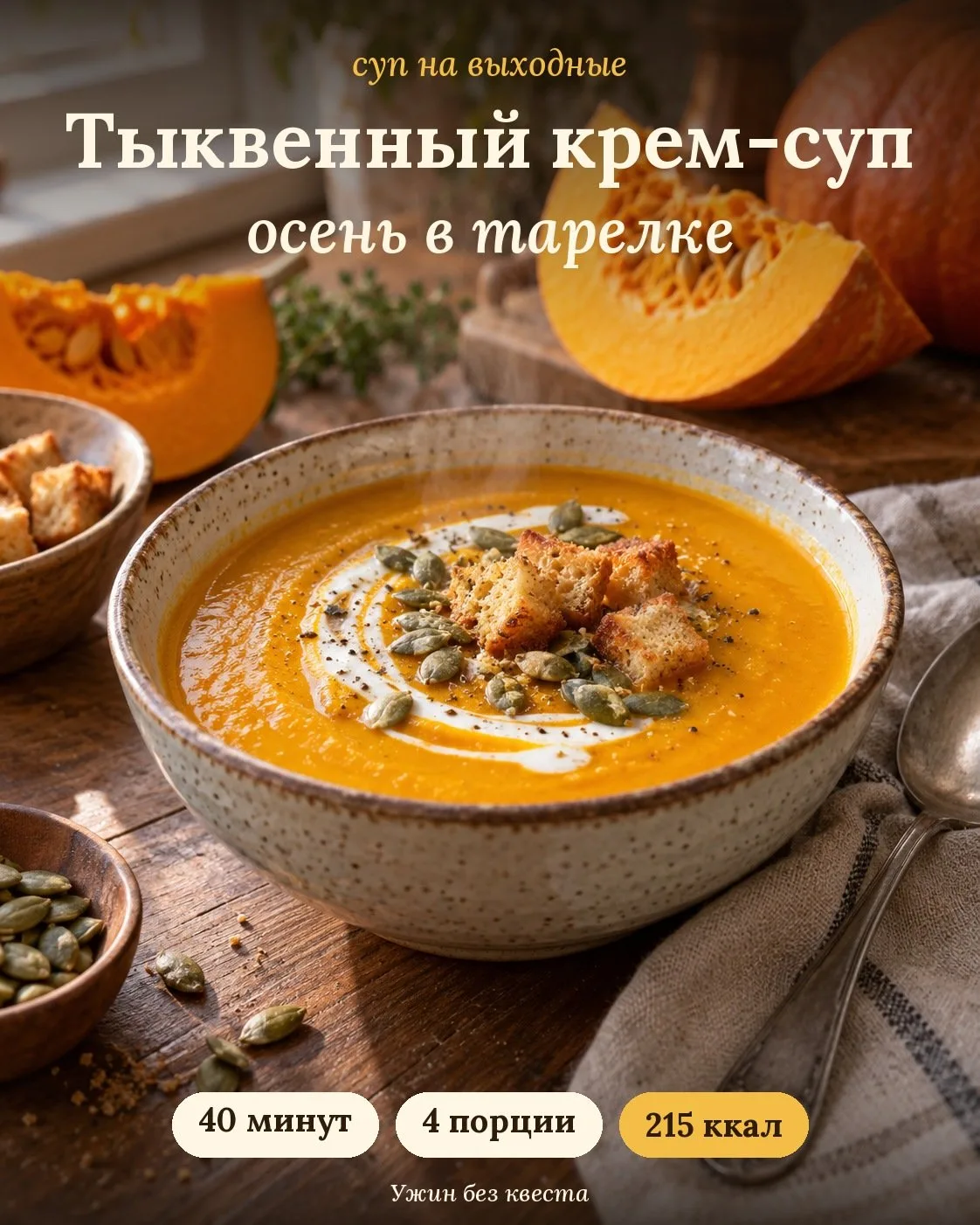 Тыквенный крем-суп: осень в тарелке 🎃