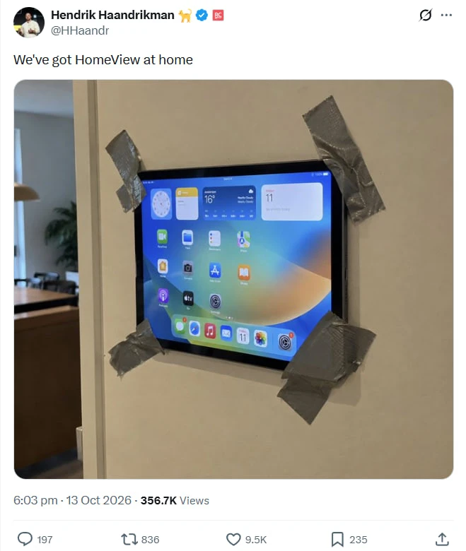 Apple забыли, что мы можем сделать HomeView дома.