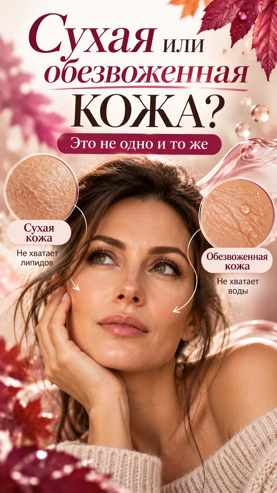 💧 СУХАЯ ИЛИ ОБЕЗВОЖЕННАЯ КОЖА: ЭТО НЕ ОДНО И ТО ЖЕ ☝️