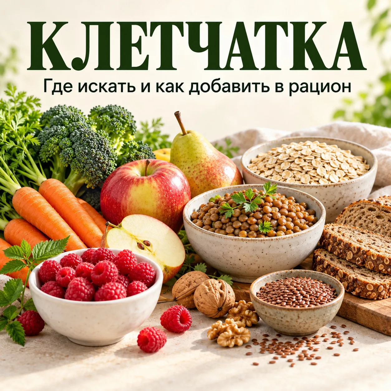 Про белки, жиры и углеводы мы вспоминаем часто. А клетчатка как-то остаётся за кадром. ...