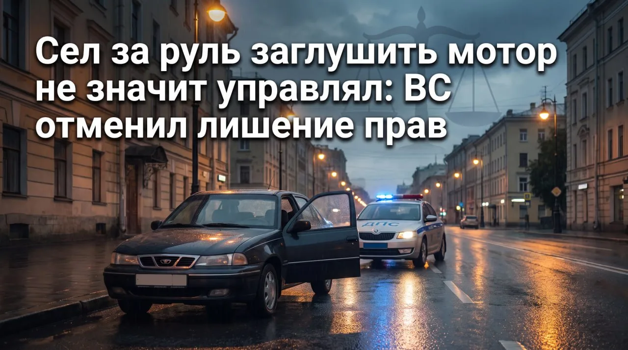 Верховный суд: сел за руль, чтобы заглушить мотор, — не значит «управлял»