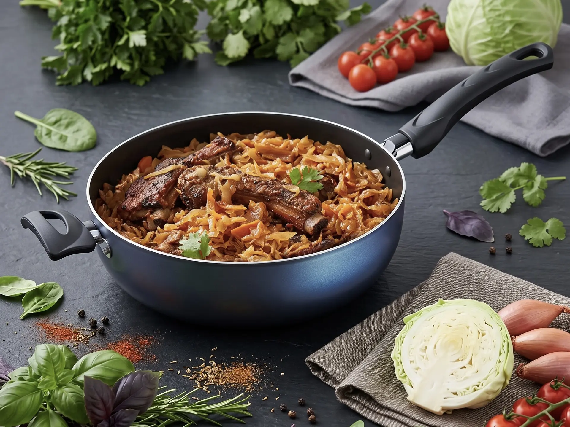 🍖 СВИНЫЕ РЁБРЫШКИ С КАПУСТОЙ В СОТЕЙНИКЕ