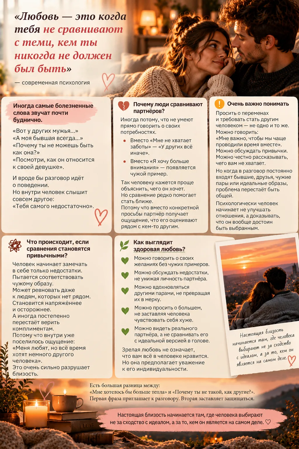✨ «Любовь — это когда тебя не сравнивают с теми, кем ты никогда не должен был быть»