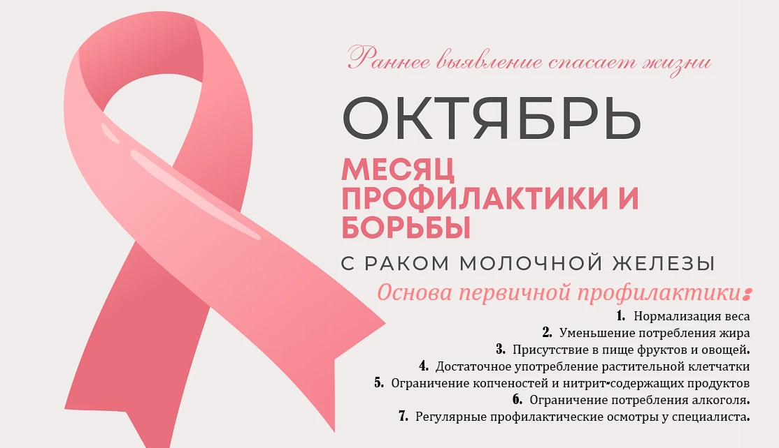 🎗 С 12 по 18 октября — Неделя борьбы против рака молочной железы