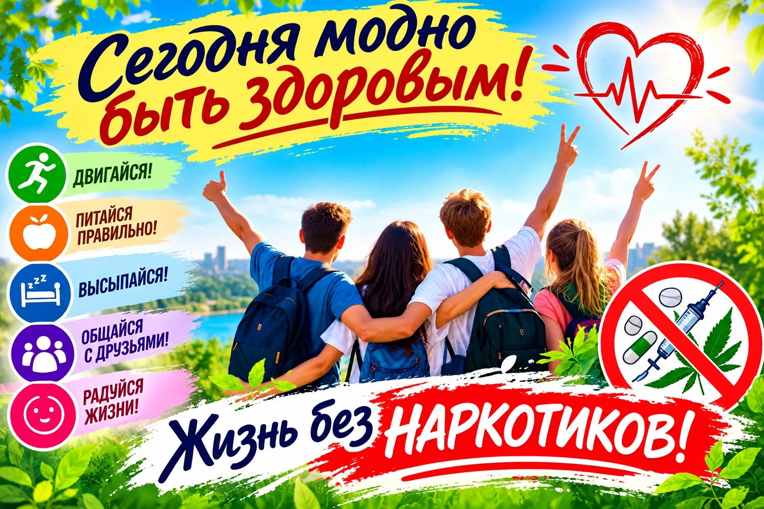 🌿 «Сегодня модно быть здоровым! Жизнь без наркотиков»