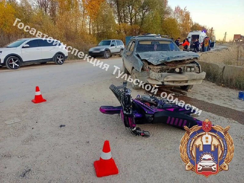 ❗️Под Дубной 36-летний водитель «ВАЗ 21099» не уступил дорогу и столкнулся с мотоциклом