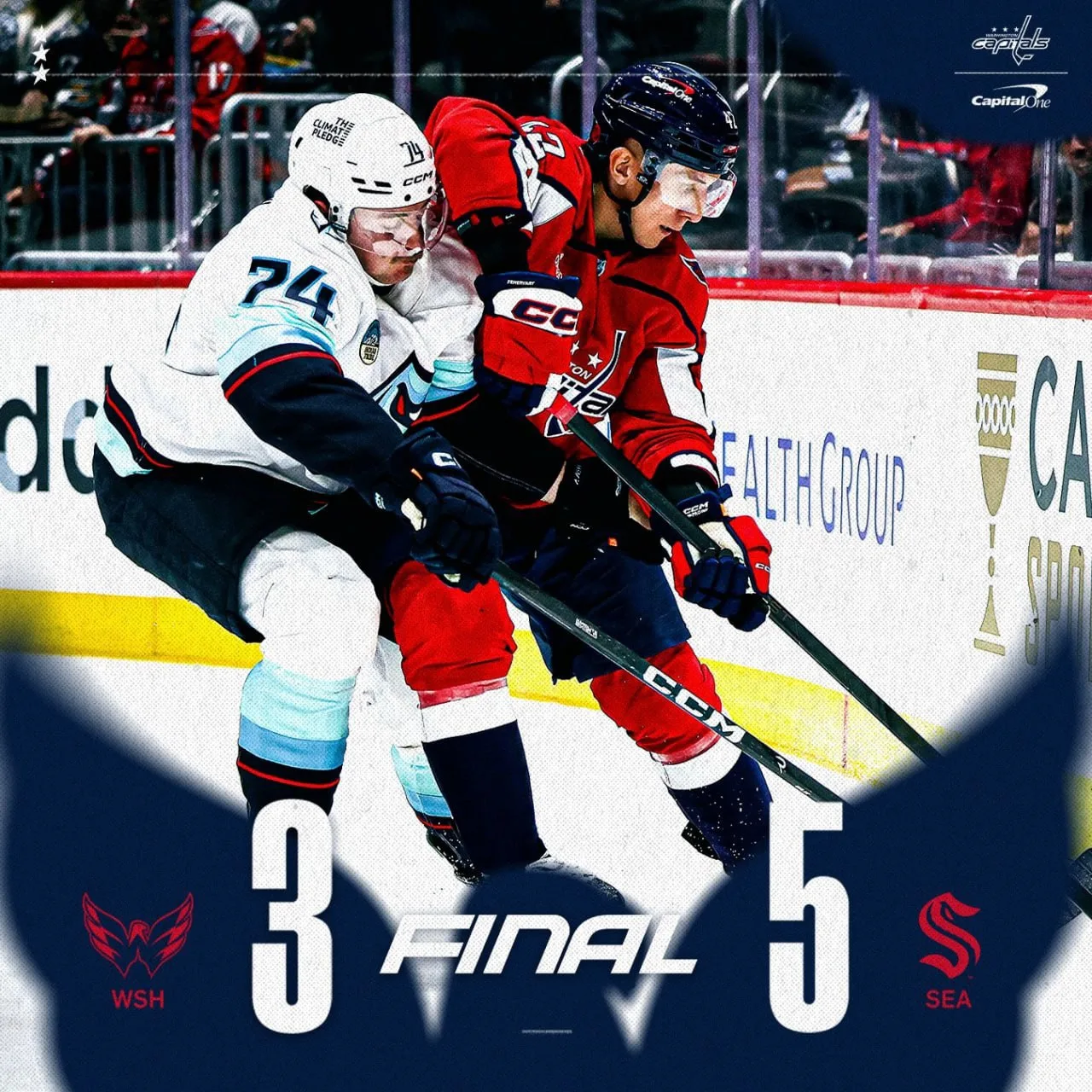 😢 «Вашингтон» не смог поддержать рвенье своего капитана. Второе поражение в сезоне для...