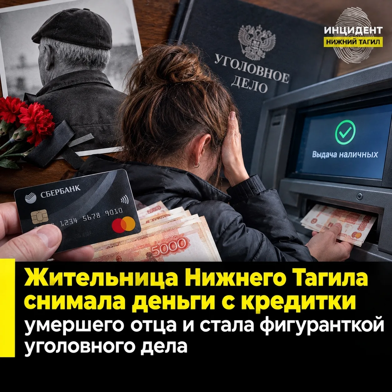 ⭕ Жительница Нижнего Тагила снимала деньги с кредитки умершего отца и стала фигуранткой...