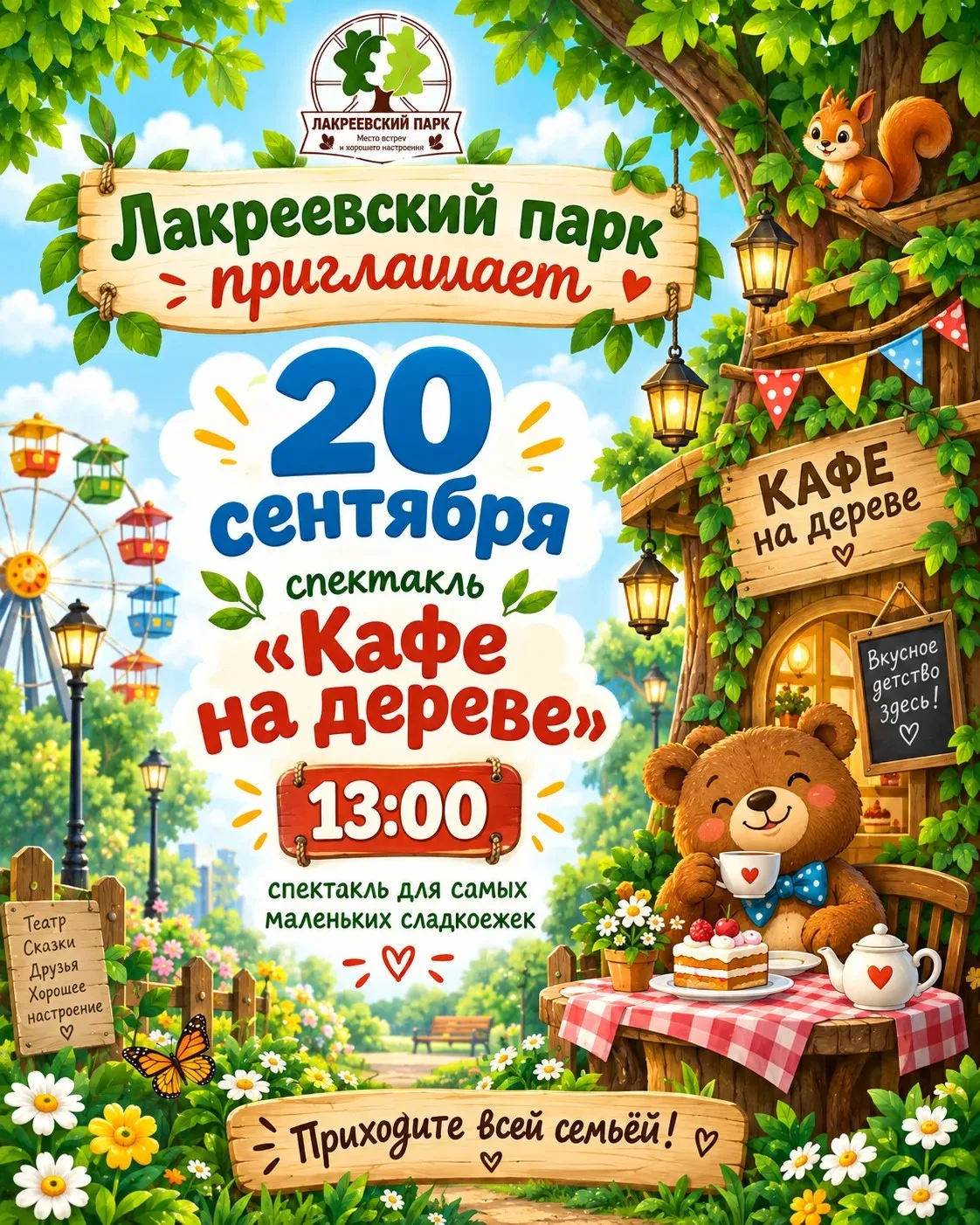 ☀️ Сегодня в 13:00 ждем вас в Лакреевском парке на добрый и увлекательный спектакль «Ка...