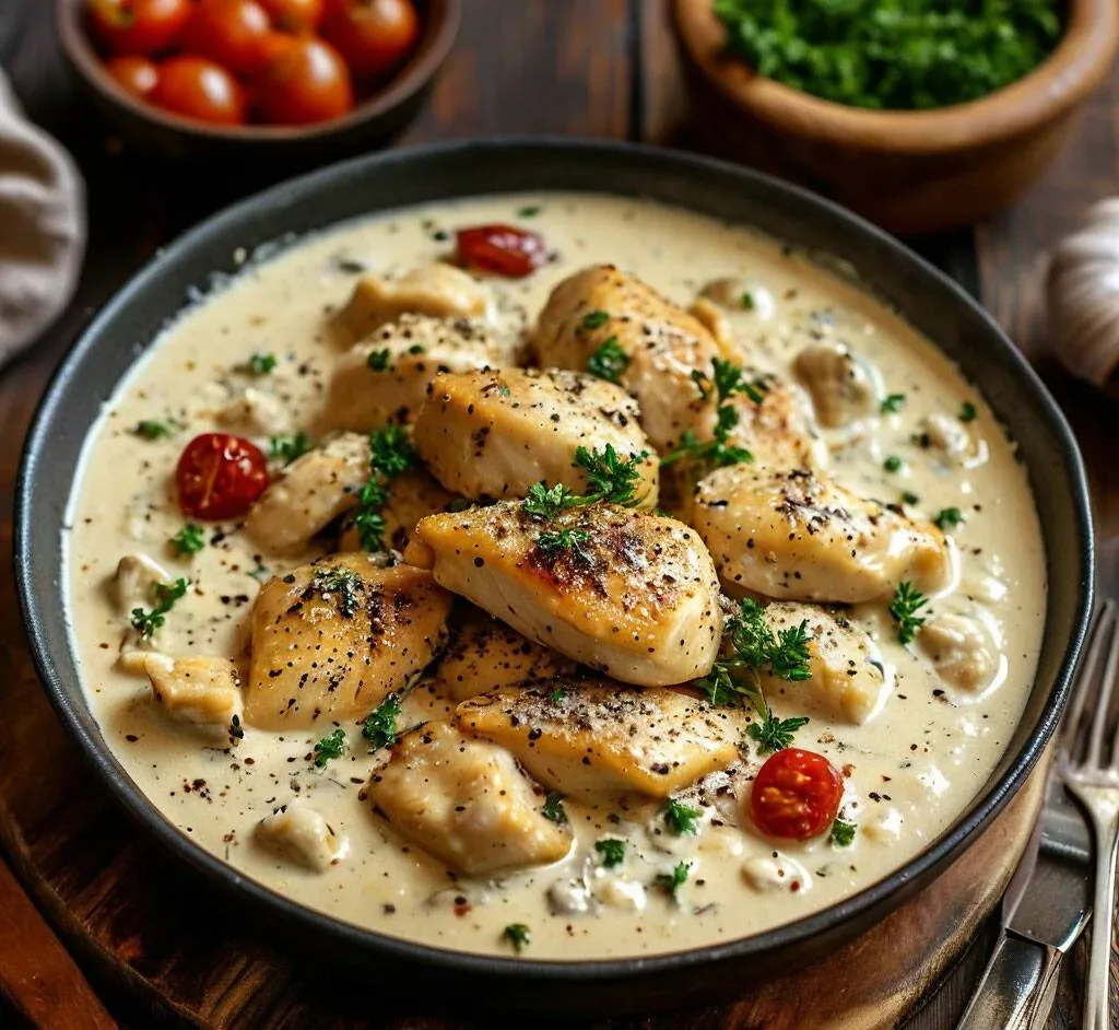 🍗 Куриное филе в сливочно-винном соусе