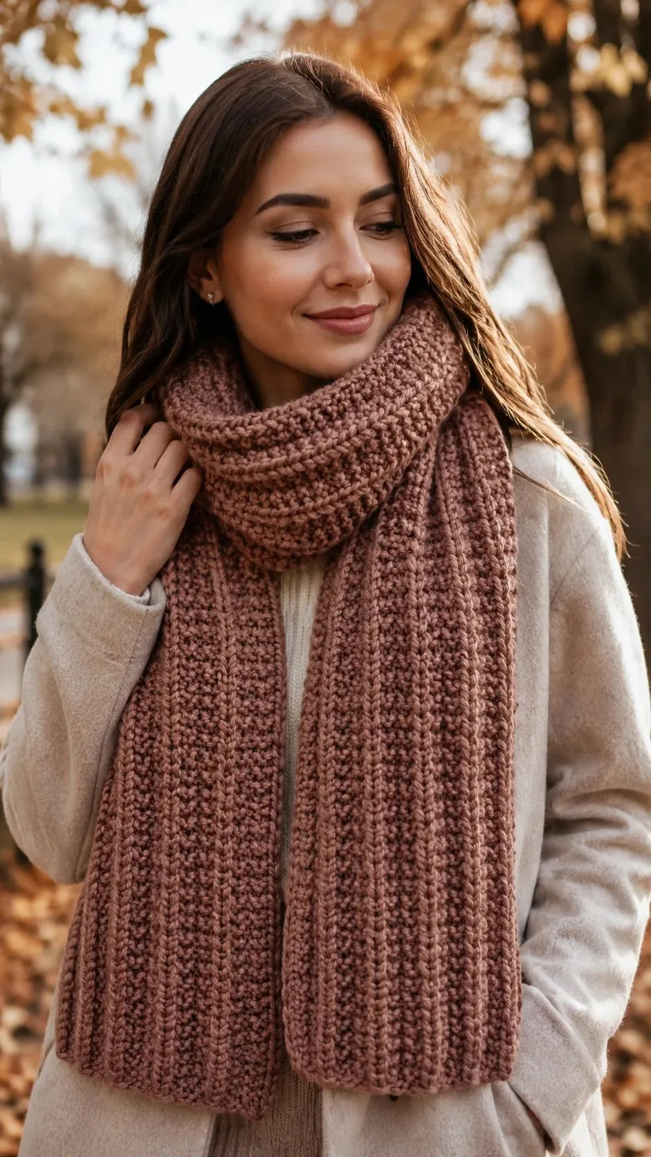Лаконичный шарф спицами 🧣