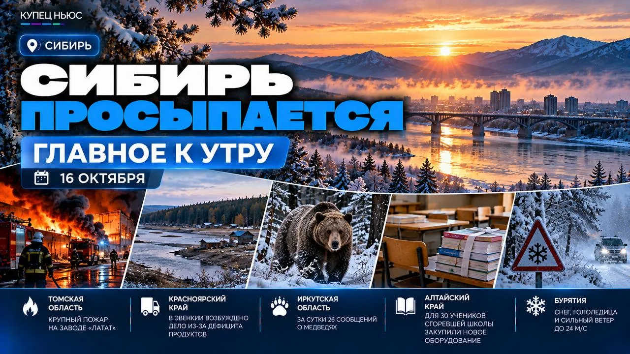 🌅 СИБИРЬ • 16 ОКТЯБРЯ • ГЛАВНОЕ К УТРУ ‼️