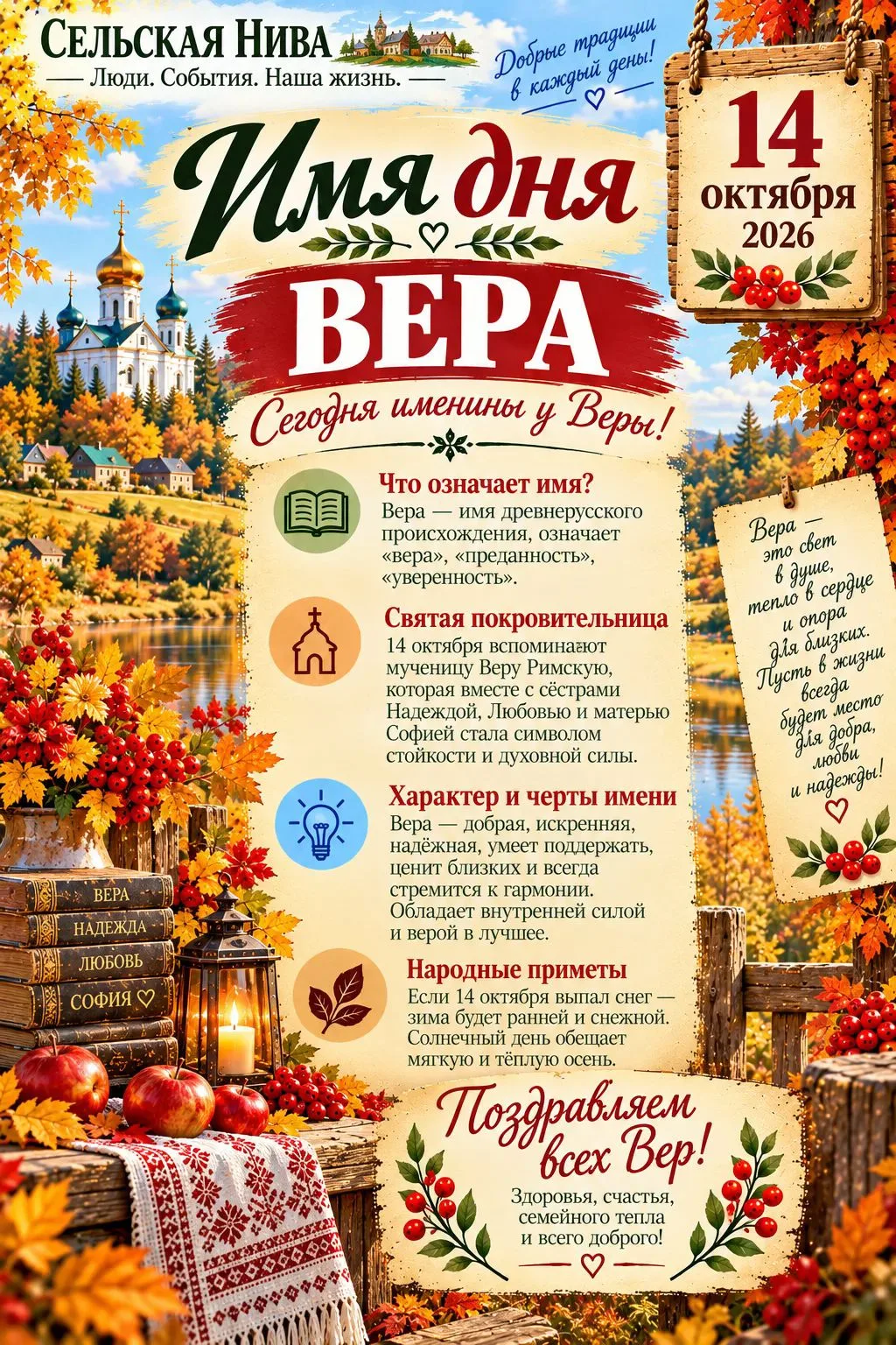 🎉 Сегодня именины у Веры.