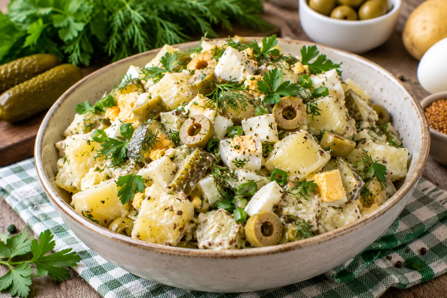 🥔 САЛАТ С КАРТОШКОЙ, ЯЙЦАМИ И ОЛИВКАМИ — ПРОСТОЙ, НЕЖНЫЙ И ОЧЕНЬ ВКУСНЫЙ! 🥚