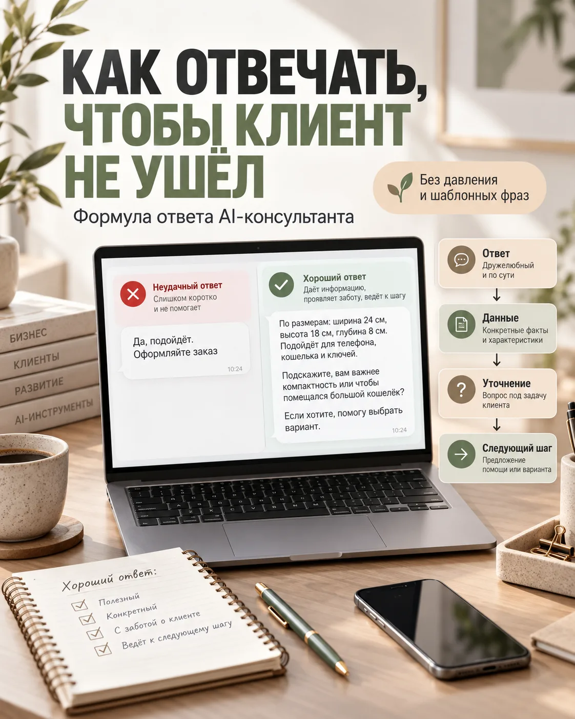 Как AI-консультанту отвечать, чтобы клиент не ушёл