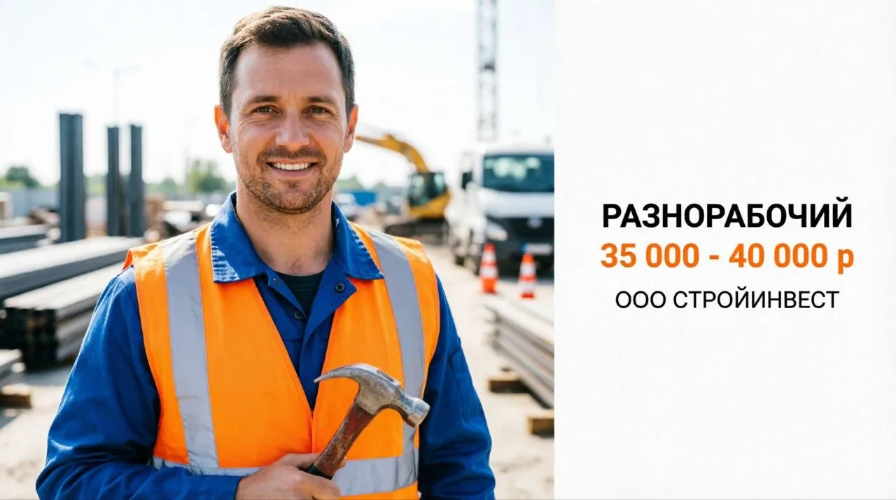РАЗНОРАБОЧИЙ | 35 000 - 40 000 ₽