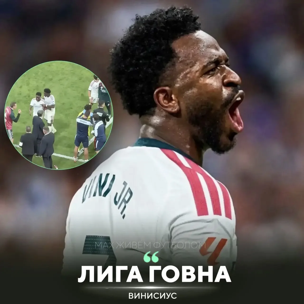 💀Вини назвал чемпионат Испании «ЛИГОЙ ГОВНА», когда стал покидать поле из-за удаления