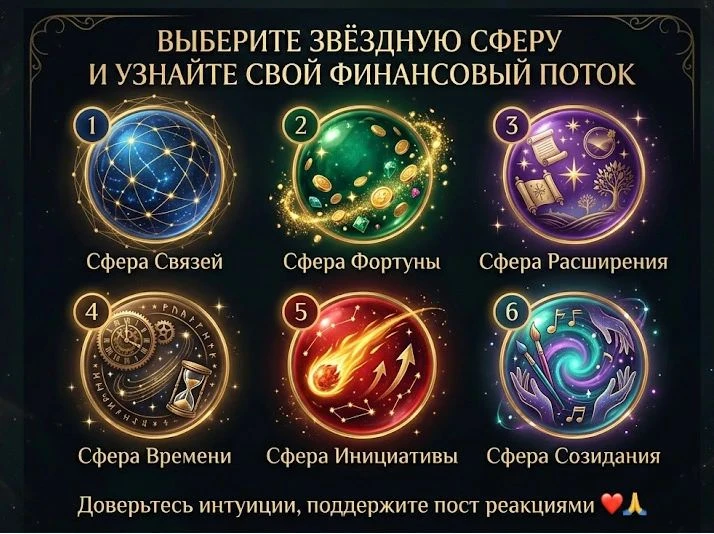 💰 Выберите Звёздную Сферу и узнайте, как Вселенная направит к вам финансовый поток