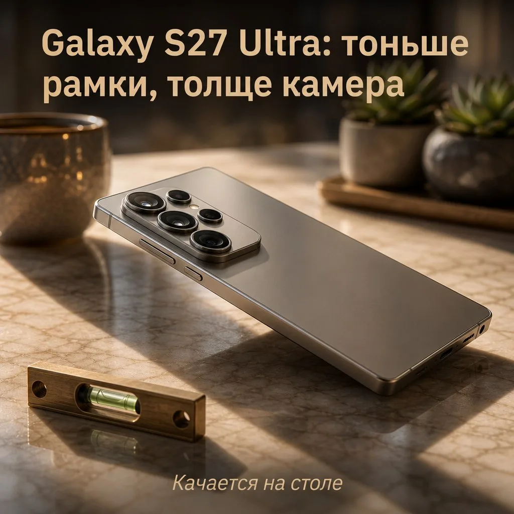 Samsung Galaxy S27 Ultra станет тоньше в рамках, но толще в камере